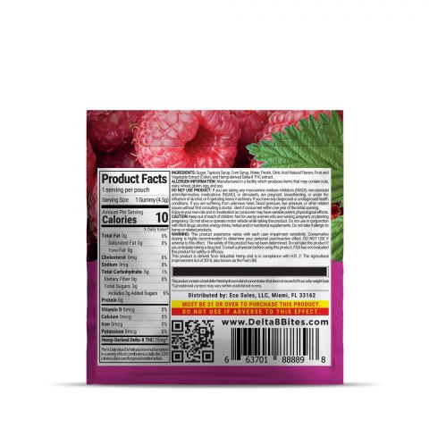 25mg Delta 8 THC Gummy - Raspberry - Bites - Thumbnail 3