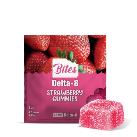 Bites Delta-8 THC Gummy - Strawberry - 25MG - Thumbnail 1
