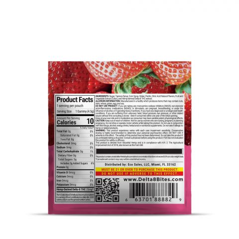 Bites Delta-8 THC Gummy - Strawberry - 25MG - 3