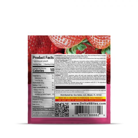 Bites Delta-8 THC Gummy - Strawberry - 25MG - Thumbnail 3