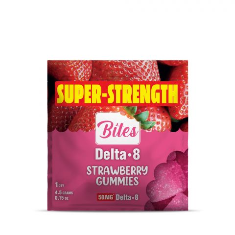 50mg Delta 8 THC Gummy - Strawberry - Bites - Thumbnail 2
