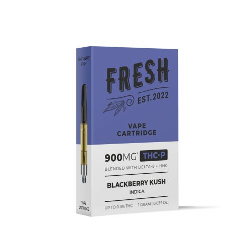 900mg THCP, D8, HHC Vape Cart - Blackberry Kush - Indica - 1ml - Fresh - Thumbnail 3