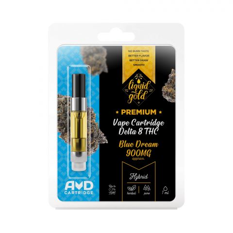 Blue Dream Cartridge - Delta 8 THC - Liquid Gold - 900mg - 1