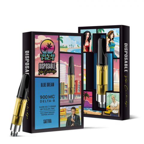 Blue Dream Cartridge - Delta 8 THC - Miami High - 900MG - 1