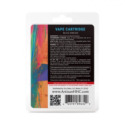 900mg HHC Vape Cart - Blue Dream - Hybrid - 1ml - Artisan - Thumbnail 3