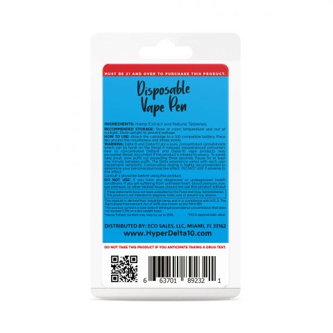 Blue Dream Vape - Delta 10 THC - Disposable - Hyper - 920mg - Thumbnail 3