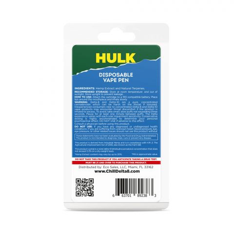 Blue Dream Vape Pen - Delta 8 THC - Disposable - Hulk - 920mg - Thumbnail 3