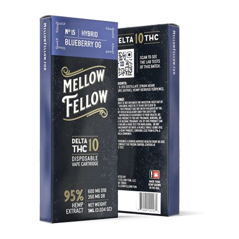 Blueberry OG Cartridge - Delta 10 THC - Mellow Fellow - 950mg