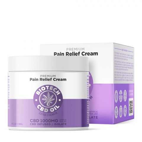 1,000mg CBD Pain Relief Cream - 4oz - Biotech CBD - 1