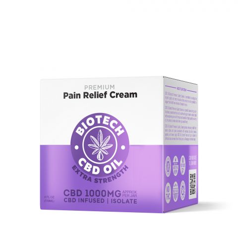 1,000mg CBD Pain Relief Cream - 4oz - Biotech CBD - Thumbnail 2