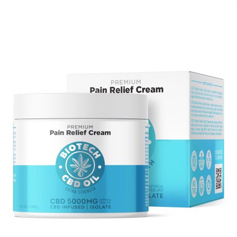 5,000mg CBD Pain Relief Cream - 4oz - Biotech CBD - 1