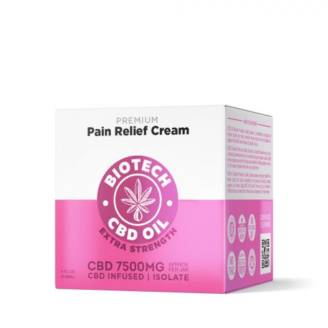 7,500mg CBD Pain Relief Cream - 4oz - Biotech CBD - Thumbnail 2