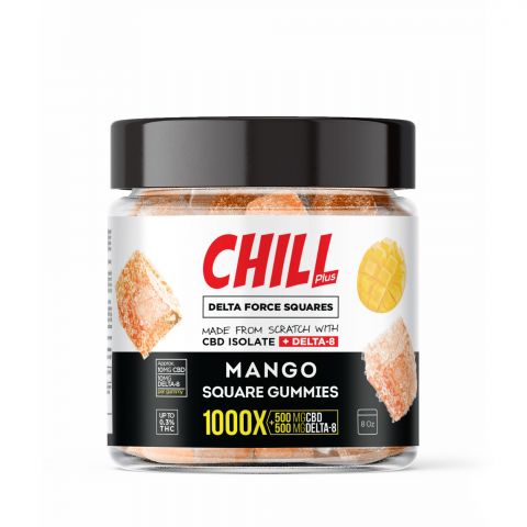 Chill Plus Delta-8 Mango Force Squares Gummies - 1000X - 2