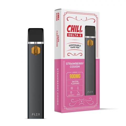 900mg D8 Vape Pen - Strawberry Cough - Sativa - 1ml - Chill Plus - 1
