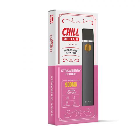 900mg D8 Vape Pen - Strawberry Cough - Sativa - 1ml - Chill Plus - Thumbnail 2