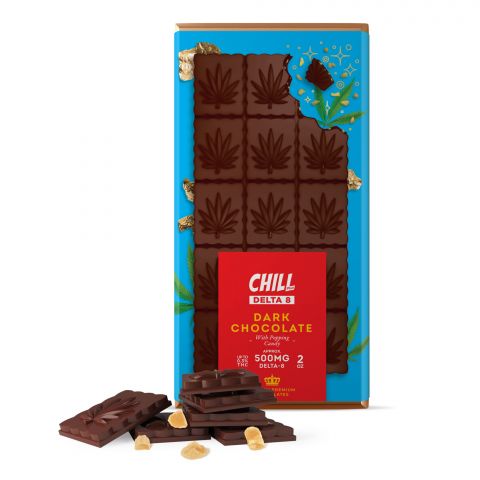 Chill Plus Delta-8 THC Premium Belgium Dark Chocolate With Popping Candy - 500MG - 1