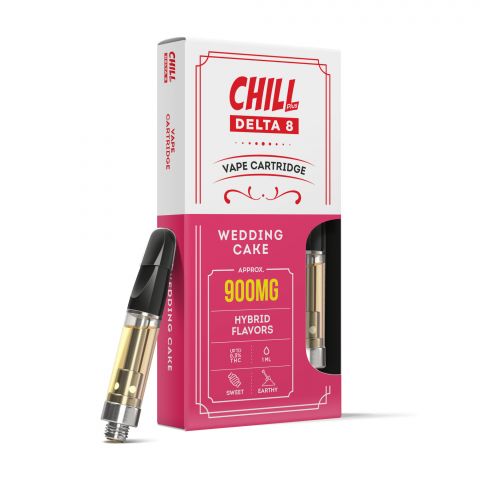 Chill Plus Delta-8 Vape Cartridge - Wedding Cake - 900mg - 1