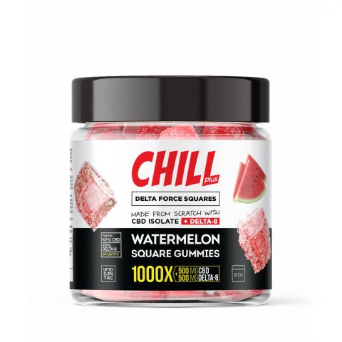 Chill Plus Delta-8 Watermelon Force Squares Gummies - 1000X - Thumbnail 2