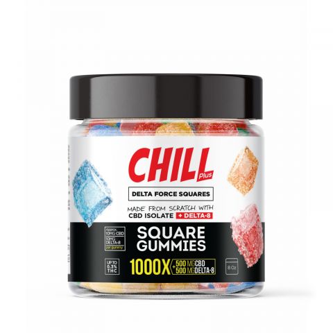 20mg CBD Isolate, D8 Gummies - Delta Force Squares - Chill Plus - 2