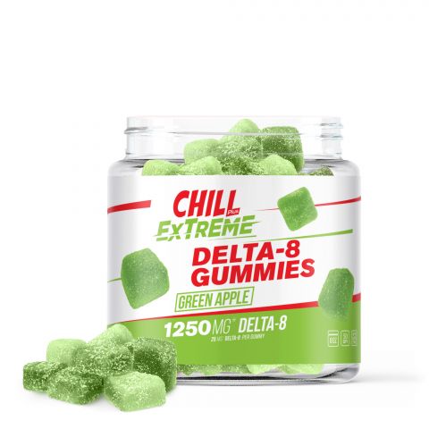 Chill Plus Extreme Delta-8 THC Gummies - Green Apple - 1250MG - 1