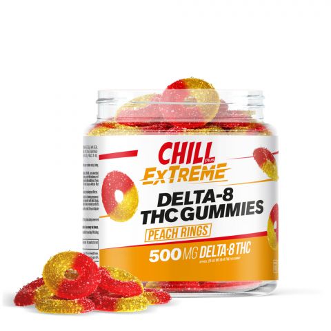 Chill Plus Extreme Delta-8 THC Gummies - Peach Rings - 500MG - 1