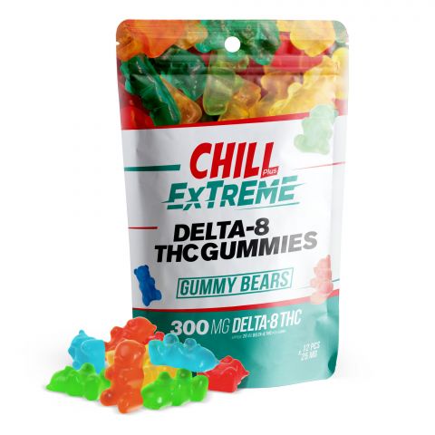 Chill Plus Extreme Delta-8 THC Gummies Pouch - Gummy Bears - 300MG - Thumbnail 1
