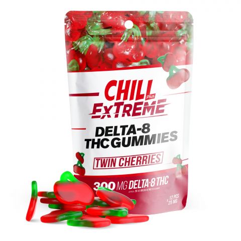 Chill Plus Extreme Delta-8 THC Gummies Pouch - Twin Cherries - 300MG - Thumbnail 1