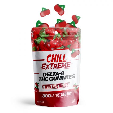 Chill Plus Extreme Delta-8 THC Gummies Pouch - Twin Cherries - 300MG - Thumbnail 3