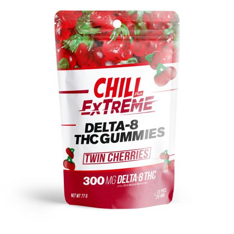 Chill Plus Extreme Delta-8 THC Gummies Pouch - Twin Cherries - 300MG - Thumbnail 2