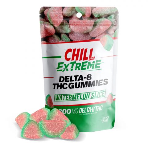 Chill Plus Extreme Delta-8 THC Gummies Pouch - Watermelon Slice - 300MG - 1