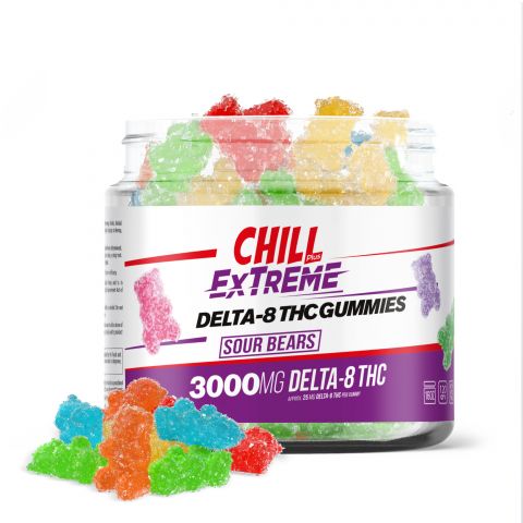 Chill Plus Extreme Delta-8 THC Gummies - Sour Bears - 3000MG - 1
