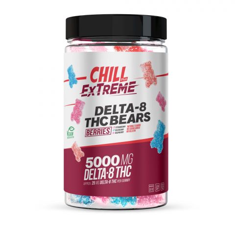 Chill Plus Extreme Delta-8 THC Vegan Gummy Bears - Berries - 5000mg - Thumbnail 2