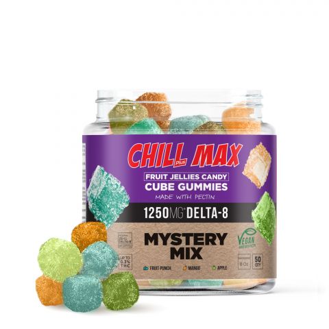 Chill Plus Max Delta-8 THC Gummies - Vegan Fruit Jellies - Mystery Mix - 1250x - 1