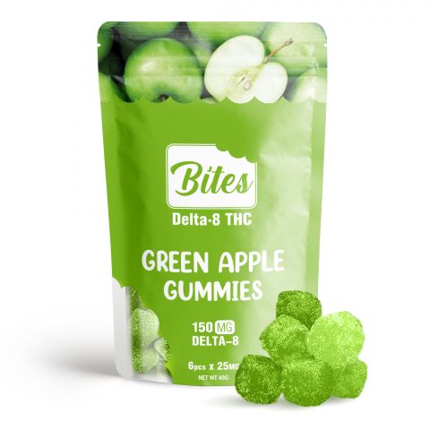 Delta-8 Bites - Green Apple Gummies - 150mg - Thumbnail 1