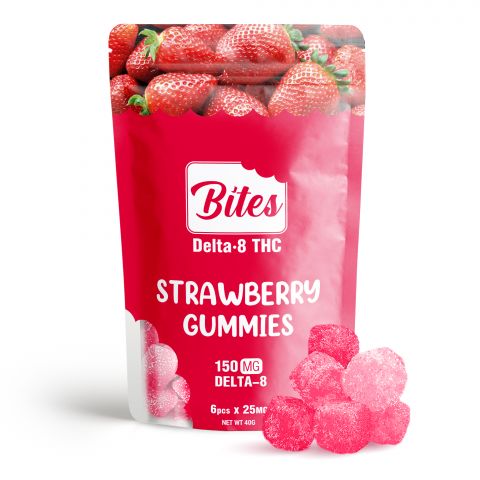 Delta-8 Bites - Strawberry Gummies - 150mg - Thumbnail 1