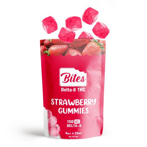 Delta-8 Bites - Strawberry Gummies - 150mg - Thumbnail 3