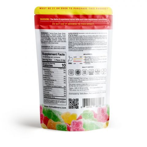 Delta-8 THC Gummy Bears (Vegan) - Red Bear Assortment (Raspberry, Strawberry Cream, Green Apple) - 300mg - Thumbnail 4