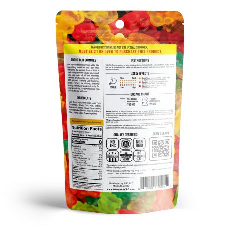 Diamond CBD Isolate Gummies Pouch - Gummy Bears - 150MG - Thumbnail 4