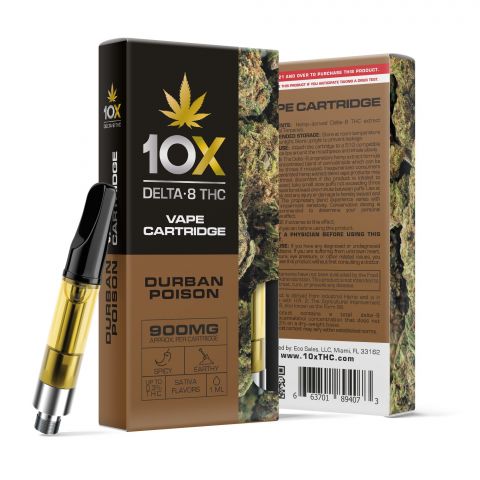 Durban Poison Cartridge - Delta 8 THC - 10X - 900mg - 1