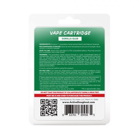 Gorilla Glue Cartridge - Active CBD - Enzactiv - Doughnut Active CBD - 920mg - Thumbnail 3