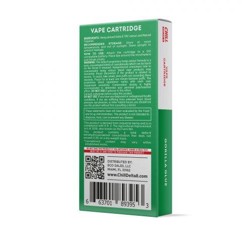 Gorilla Glue Cartridge - Delta 8 THC - Chill - 900mg (1ml) - Thumbnail 3