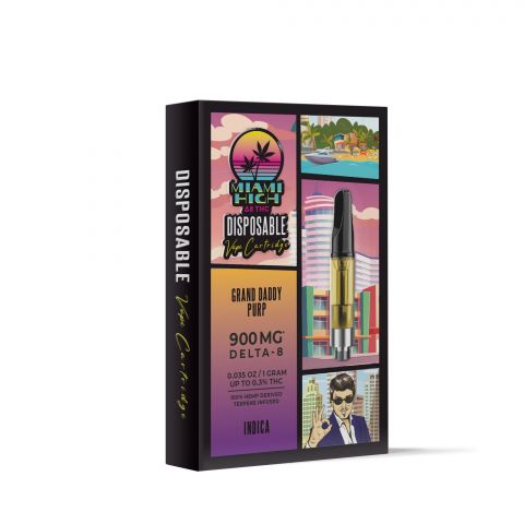 Grand Daddy Purp Cartridge - Delta 8 THC - Miami High - 900MG - Thumbnail 2