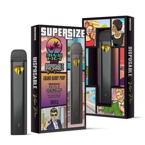 Grand Daddy Purp Delta 8 THC Vape Pen - Disposable - Miami High - 1800MG - Thumbnail 1