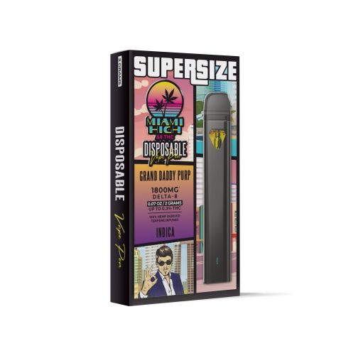Grand Daddy Purp Delta 8 THC Vape Pen - Disposable - Miami High - 1800MG - Thumbnail 2