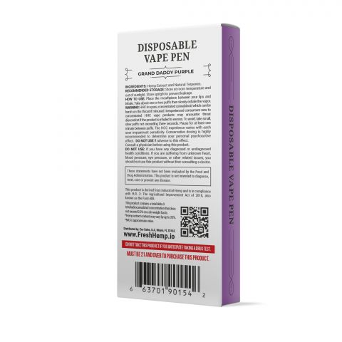Grand Daddy Purple Vape Pen - HHC - Fresh - 900MG - Thumbnail 3