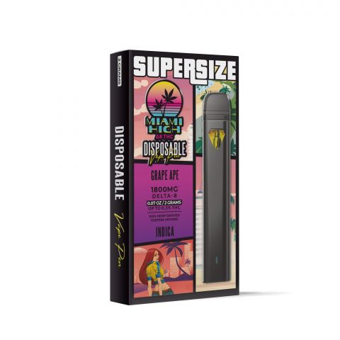 Grape Ape Delta 8 THC Vape Pen - Disposable - Miami High - 1800MG - Thumbnail 2