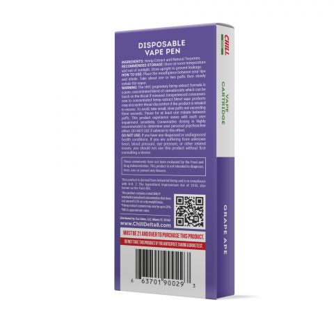 Grape Ape HHC Vape Pen - Disposable - Chill Plus - 900MG - Thumbnail 3