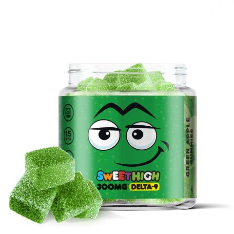 Green Apple Gummies - Delta 9 - Sour High - 300mg - 1