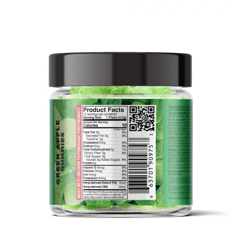 Green Apple Gummies - Delta 9 - Sour High - 300mg - Thumbnail 3