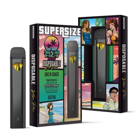 Green Crack Delta 8 THC Vape Pen - Disposable - Miami High - 1800MG - Thumbnail 1